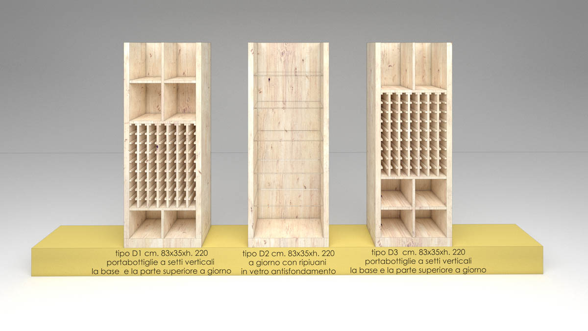 portabottiglie per esposizione vini cantine vinicole