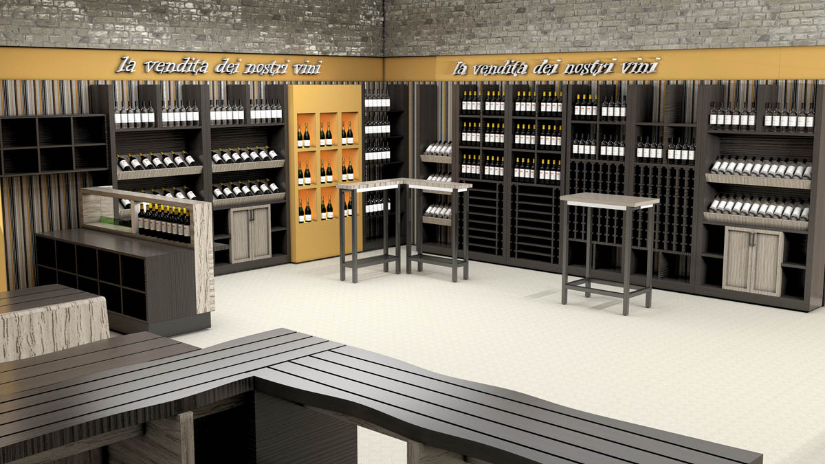 Arredo punti vendita vino