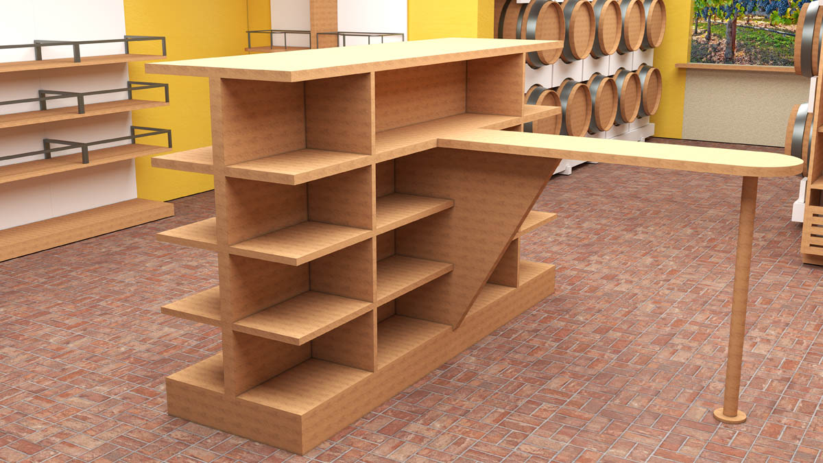 Arredo spazi espositivi vendita vino